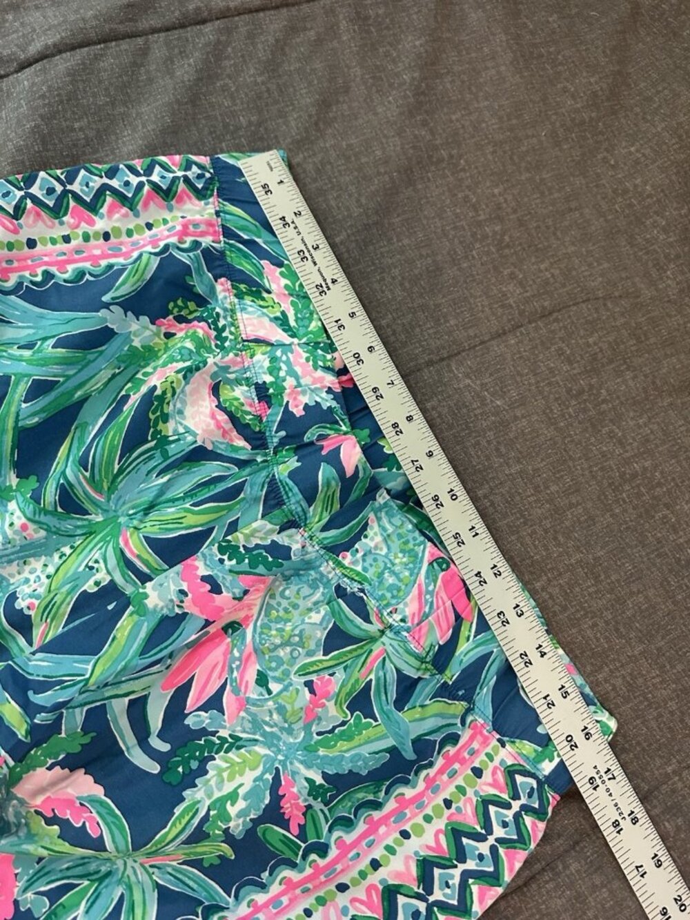 Lilly Pulitzer Womens Tropical Pants L Wide Leg Viscose Pink Blue Palm Tree - Picture 4 of 6